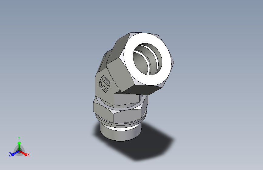 卡套式工业通用硬管接头EO_Adjustable_locknut_45_deg_elbow_VEE22ZLM27X2CF