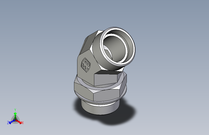 卡套式工业通用硬管接头EO_Adjustable_locknut_45_deg_elbow_VEE28LROMDCF