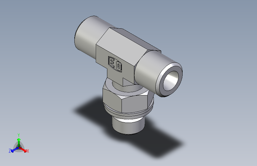 卡套式工业通用硬管接头EO_Adjustable_locknut_branch_tee_TEE06SMOMDCF