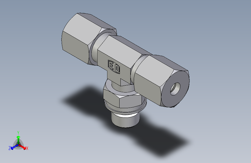 卡套式工业通用硬管接头EO_Adjustable_locknut_branch_tee_TEE06ZSMORCF