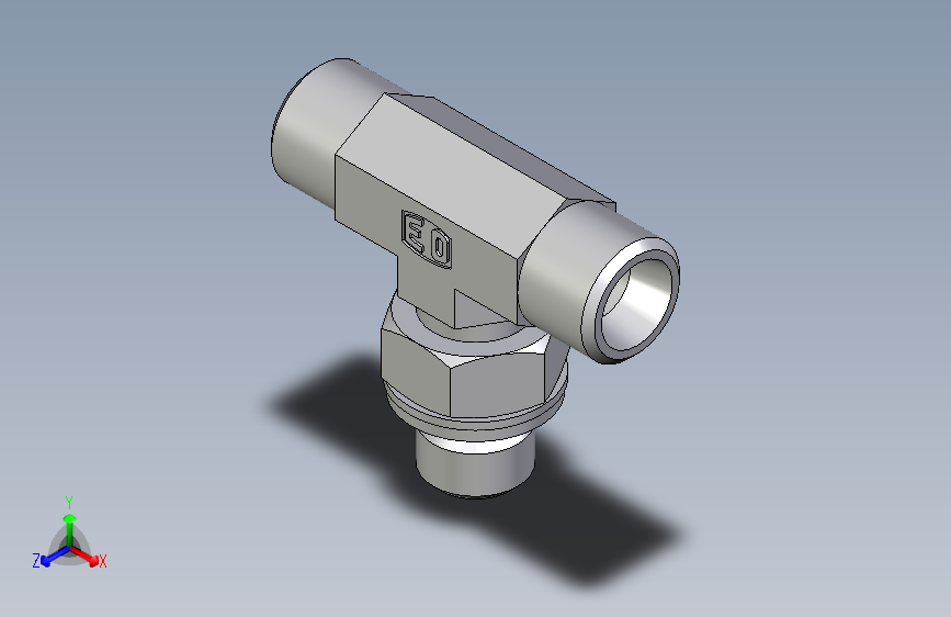 卡套式工业通用硬管接头EO_Adjustable_locknut_branch_tee_TEE08LMOMDCF