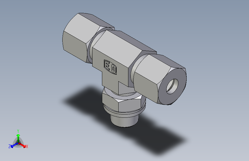 卡套式工业通用硬管接头EO_Adjustable_locknut_branch_tee_TEE08SRCF