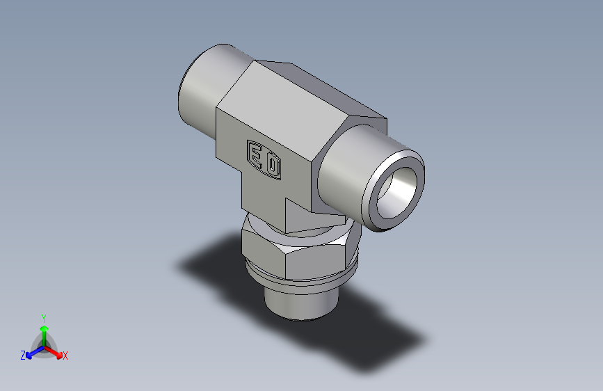 卡套式工业通用硬管接头EO_Adjustable_locknut_branch_tee_TEE08SROMDCF