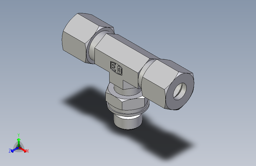 卡套式工业通用硬管接头EO_Adjustable_locknut_branch_tee_TEE08ZLMORCF