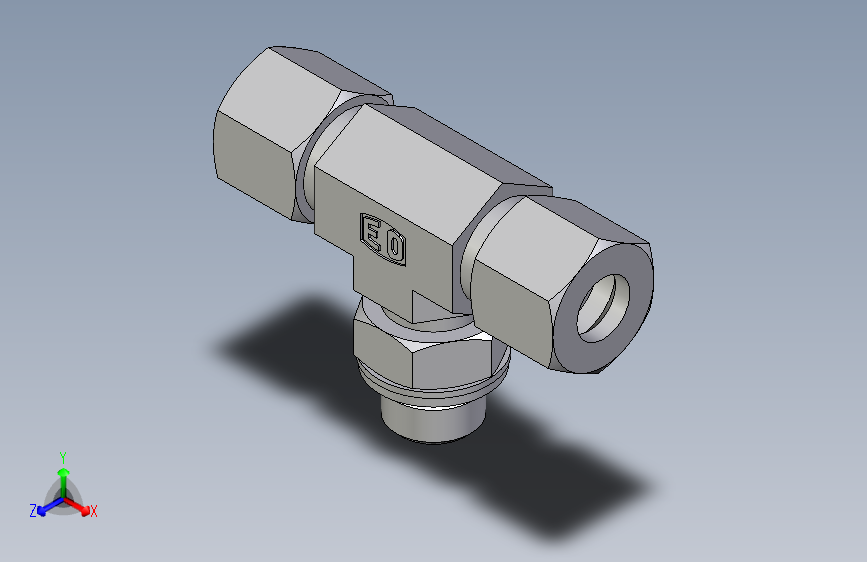 卡套式工业通用硬管接头EO_Adjustable_locknut_branch_tee_TEE10LMCF