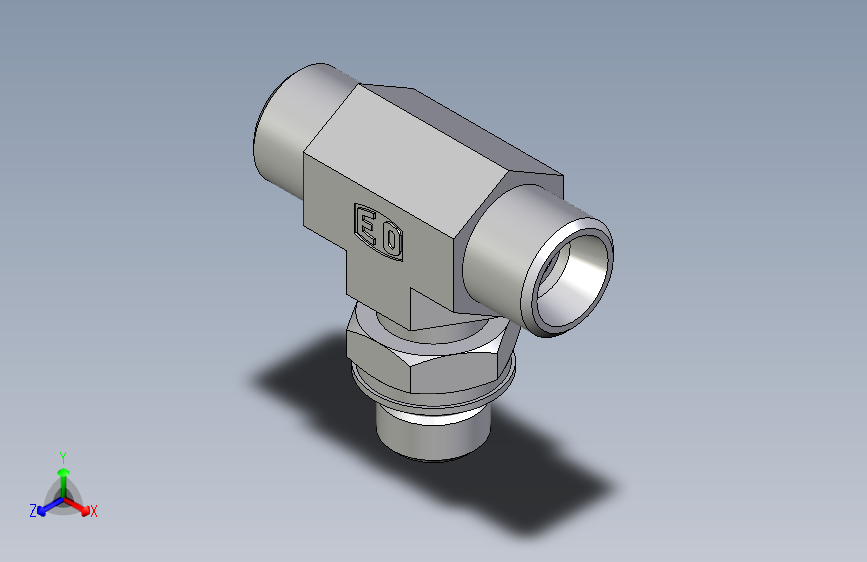 卡套式工业通用硬管接头EO_Adjustable_locknut_branch_tee_TEE10LMOROMDCF