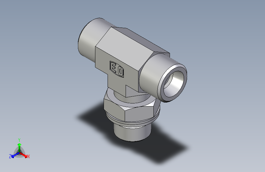 卡套式工业通用硬管接头EO_Adjustable_locknut_branch_tee_TEE10SMOMDCF