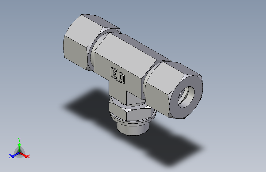卡套式工业通用硬管接头EO_Adjustable_locknut_branch_tee_TEE12SRCF