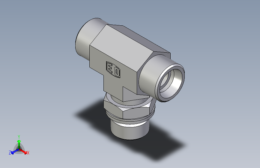 卡套式工业通用硬管接头EO_Adjustable_locknut_branch_tee_TEE16SMOMDCF