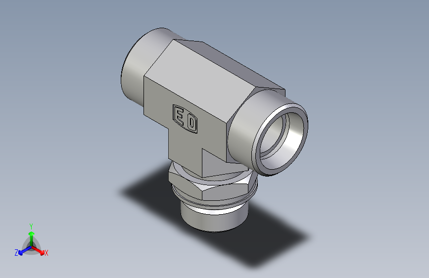 卡套式工业通用硬管接头EO_Adjustable_locknut_branch_tee_TEE18LMOROMDCF