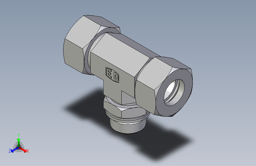 卡套式工业通用硬管接头EO_Adjustable_locknut_branch_tee_TEE18ZLMCF