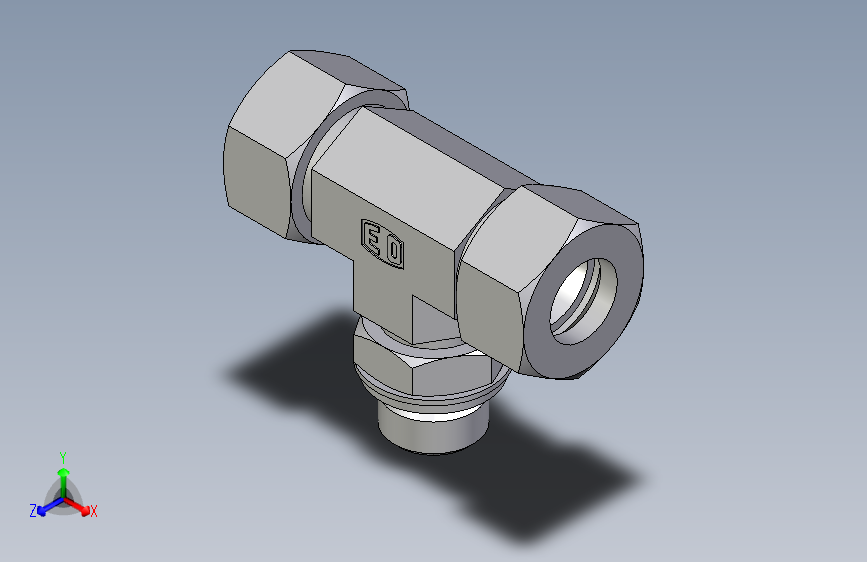 卡套式工业通用硬管接头EO_Adjustable_locknut_branch_tee_TEE18ZLRCF