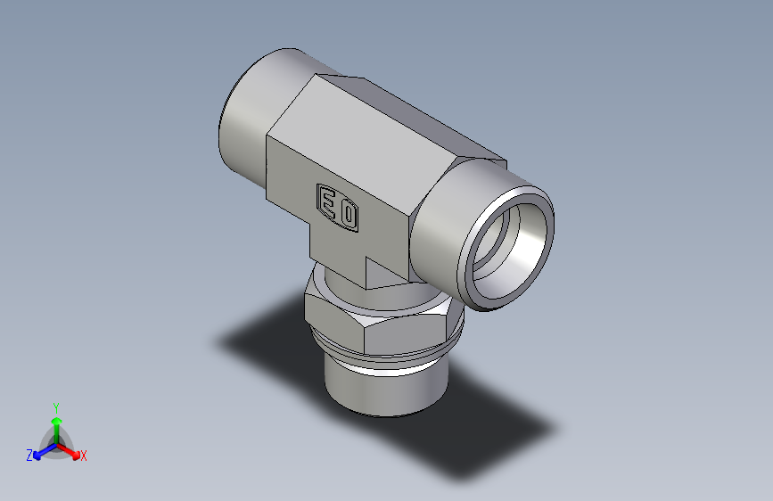 卡套式工业通用硬管接头EO_Adjustable_locknut_branch_tee_TEE20SMOMDCF