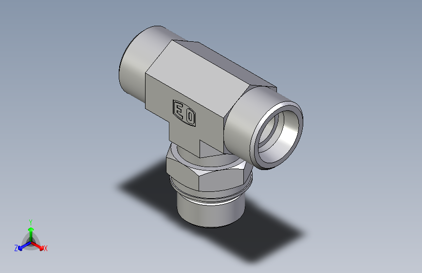卡套式工业通用硬管接头EO_Adjustable_locknut_branch_tee_TEE20SMOROMDCF