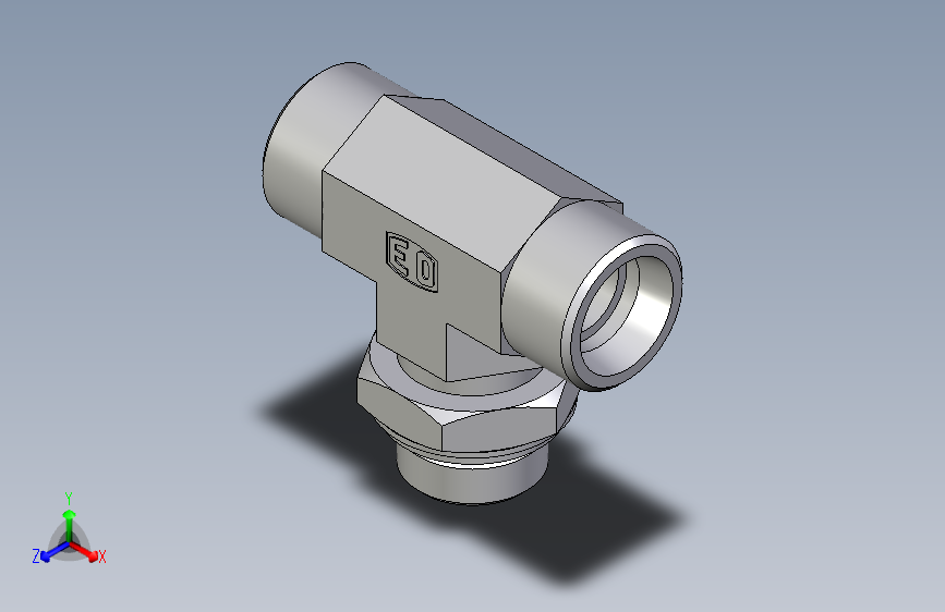 卡套式工业通用硬管接头EO_Adjustable_locknut_branch_tee_TEE20SROMDCF