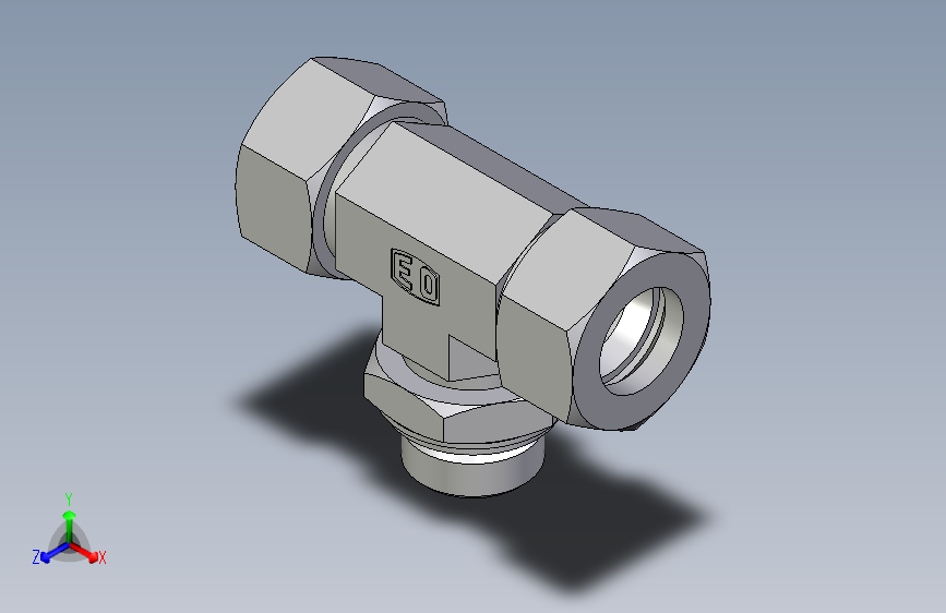 卡套式工业通用硬管接头EO_Adjustable_locknut_branch_tee_TEE22ZLRCF