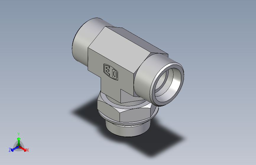 卡套式工业通用硬管接头EO_Adjustable_locknut_branch_tee_TEE25SROMDCF