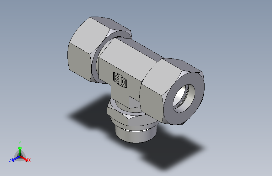 卡套式工业通用硬管接头EO_Adjustable_locknut_branch_tee_TEE25ZSMORCF