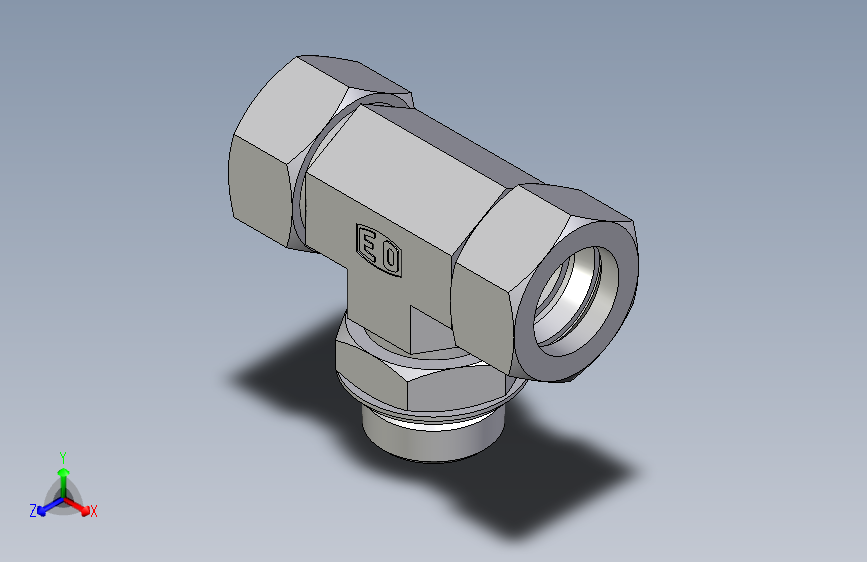 卡套式工业通用硬管接头EO_Adjustable_locknut_branch_tee_TEE28ZLRCF