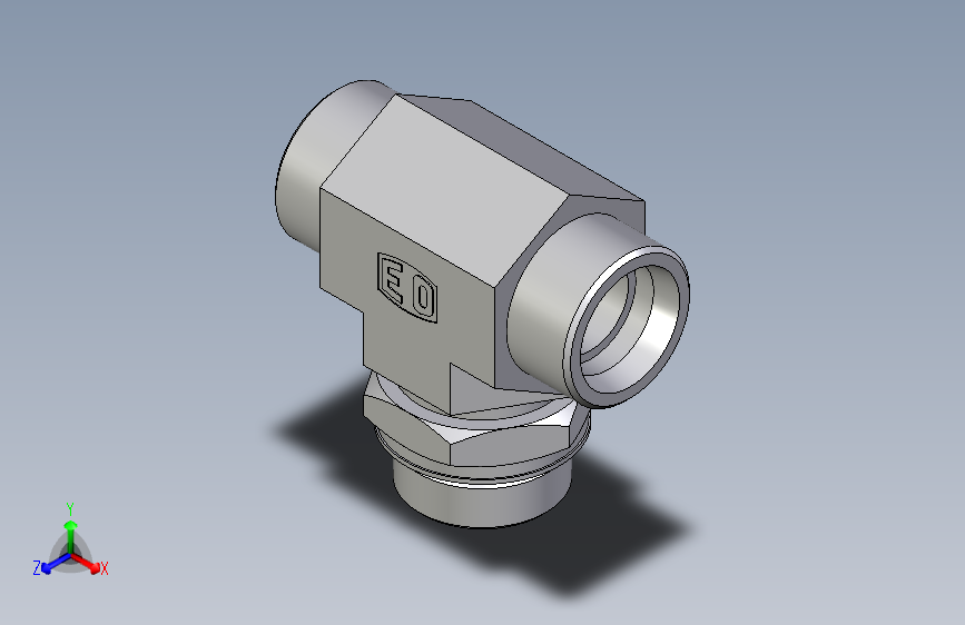 卡套式工业通用硬管接头EO_Adjustable_locknut_branch_tee_TEE30SMOROMDCF
