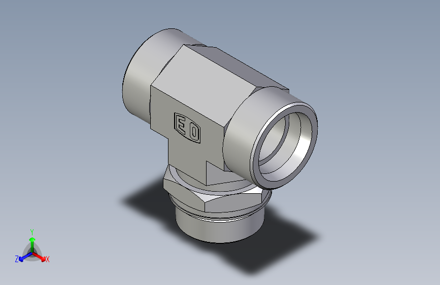 卡套式工业通用硬管接头EO_Adjustable_locknut_branch_tee_TEE38SMOROMDCF