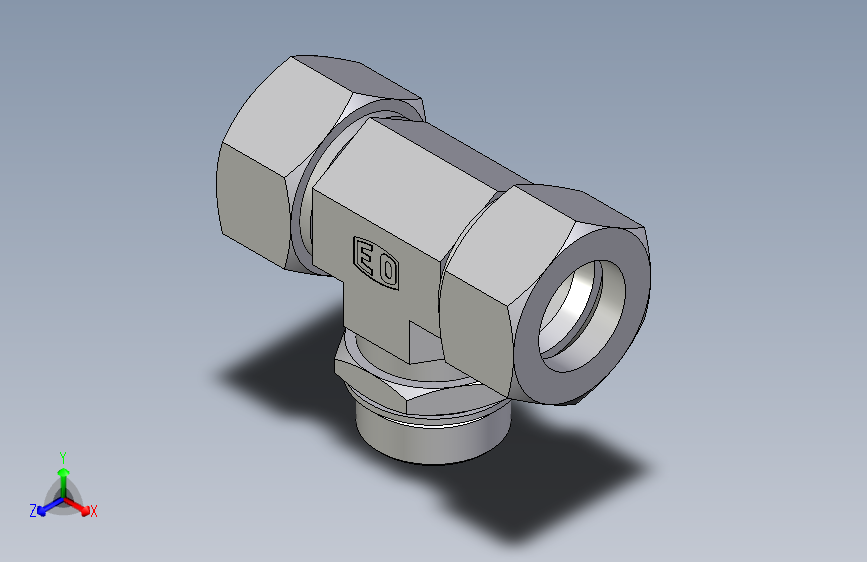 卡套式工业通用硬管接头EO_Adjustable_locknut_branch_tee_TEE38ZSMCF