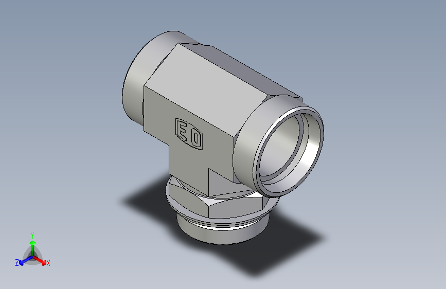 卡套式工业通用硬管接头EO_Adjustable_locknut_branch_tee_TEE42LROMDCF