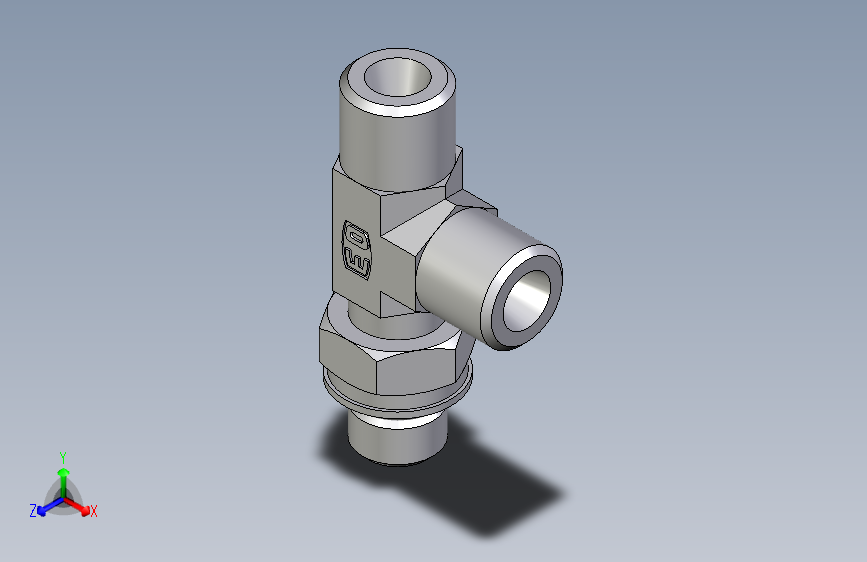 卡套式工业通用硬管接头EO_Adjustable_locknut_run_tee_LEE06SMOROMDCF