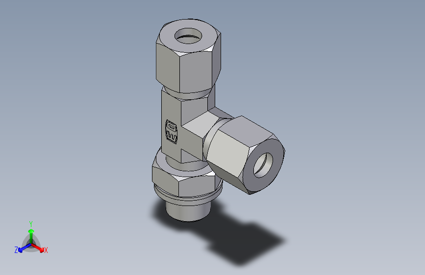 卡套式工业通用硬管接头EO_Adjustable_locknut_run_tee_LEE08LRCF
