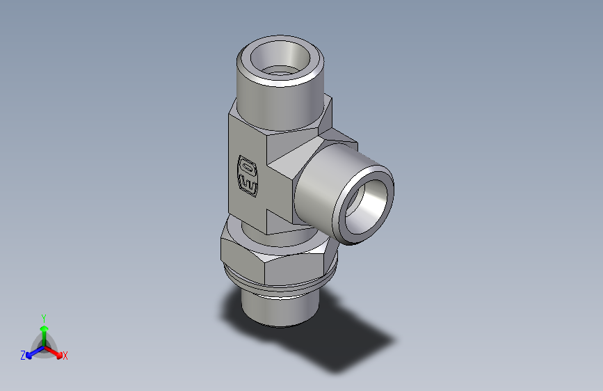 卡套式工业通用硬管接头EO_Adjustable_locknut_run_tee_LEE10SMOMDCF