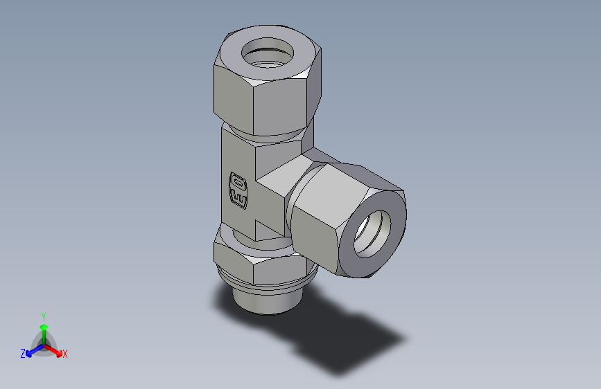 卡套式工业通用硬管接头EO_Adjustable_locknut_run_tee_LEE12ZLMCF
