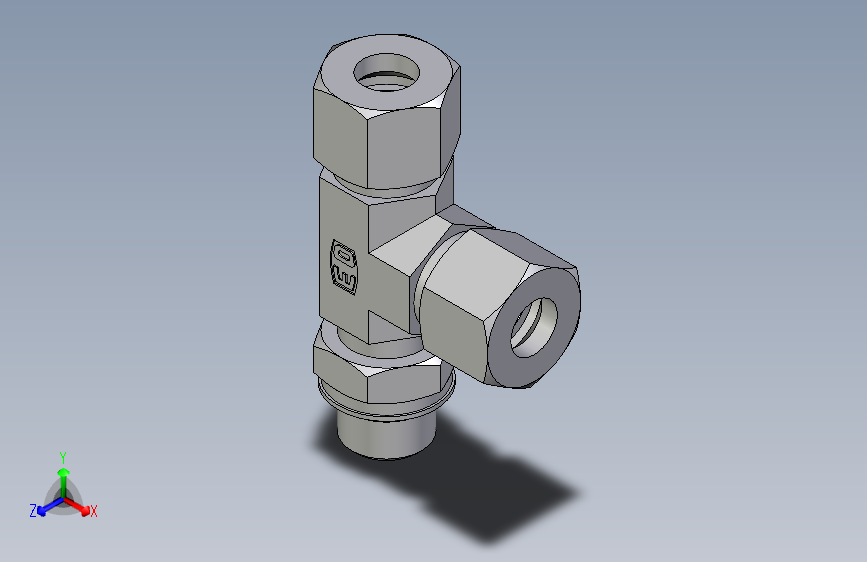 卡套式工业通用硬管接头EO_Adjustable_locknut_run_tee_LEE12ZSMORCF