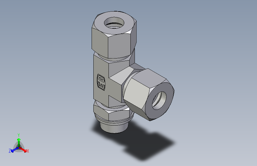 卡套式工业通用硬管接头EO_Adjustable_locknut_run_tee_LEE12ZSRCF