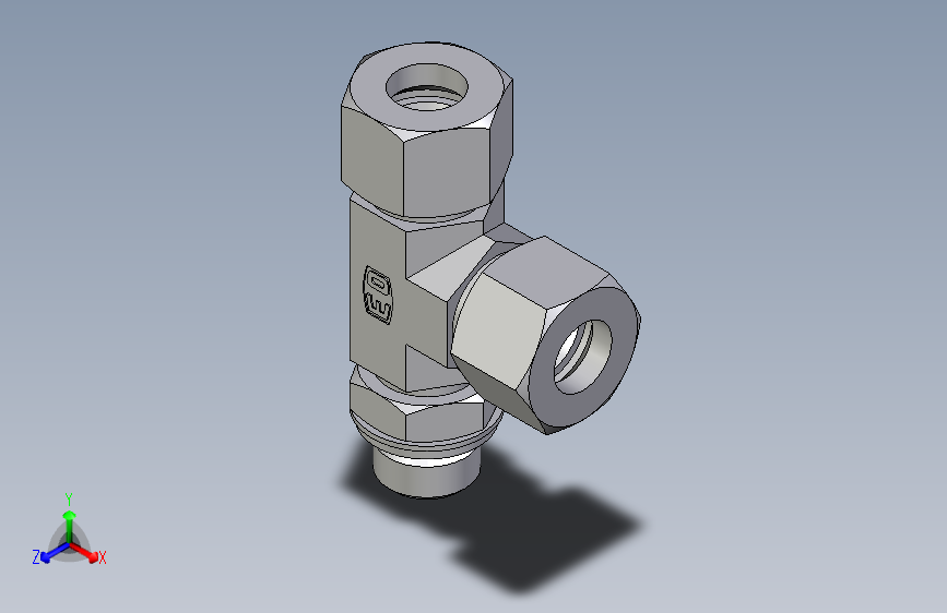 卡套式工业通用硬管接头EO_Adjustable_locknut_run_tee_LEE16SRCF