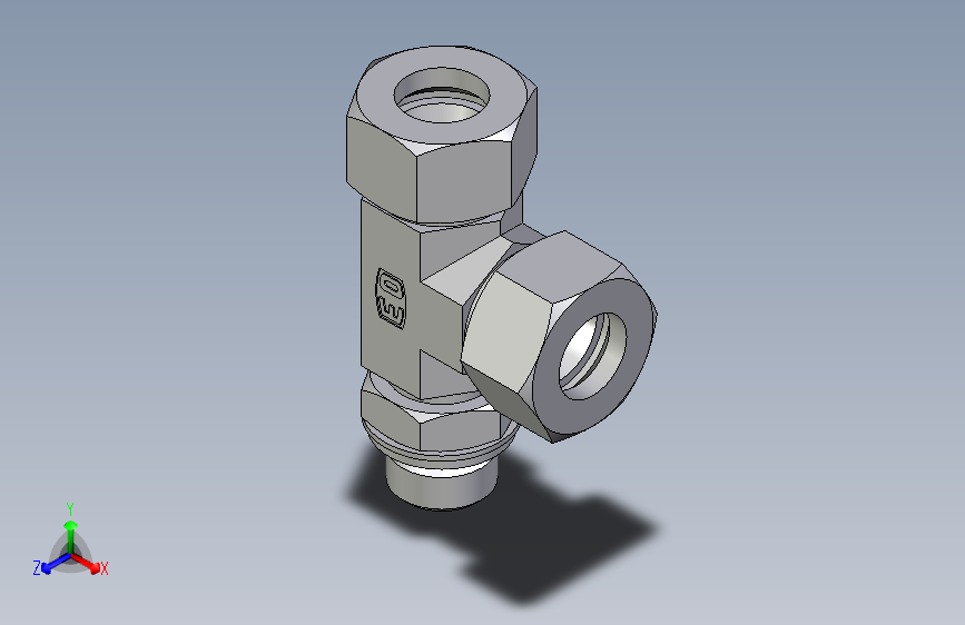 卡套式工业通用硬管接头EO_Adjustable_locknut_run_tee_LEE18LRCF