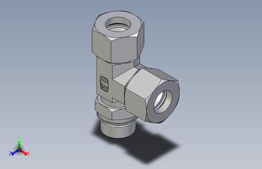 卡套式工业通用硬管接头EO_Adjustable_locknut_run_tee_LEE20ZSMORCF