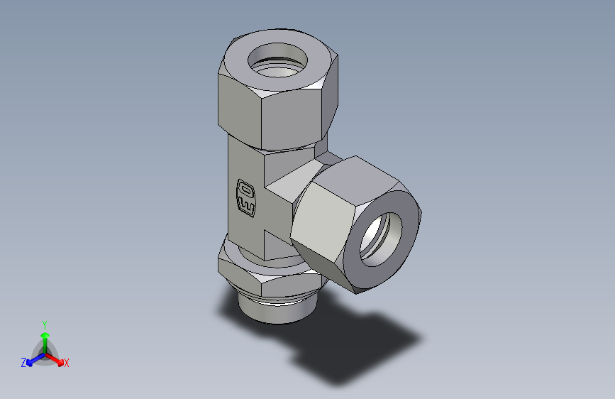 卡套式工业通用硬管接头EO_Adjustable_locknut_run_tee_LEE20ZSRCF