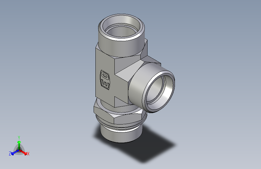 卡套式工业通用硬管接头EO_Adjustable_locknut_run_tee_LEE22LM27X2OROMDCF