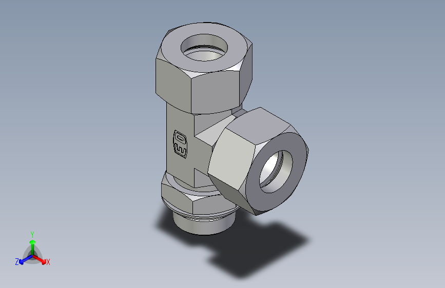 卡套式工业通用硬管接头EO_Adjustable_locknut_run_tee_LEE25SRCF