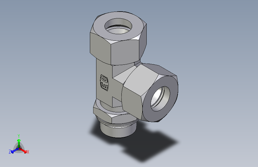 卡套式工业通用硬管接头EO_Adjustable_locknut_run_tee_LEE25ZSMCF