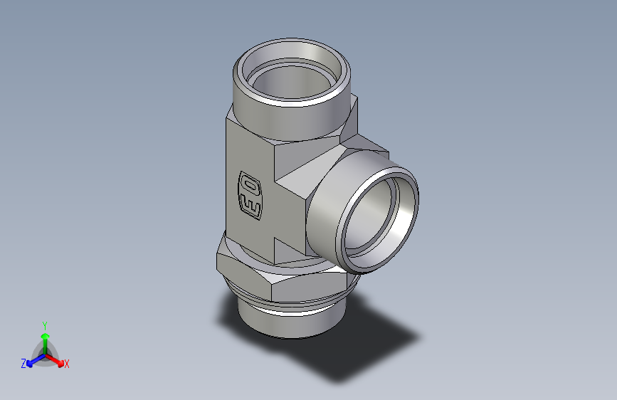 卡套式工业通用硬管接头EO_Adjustable_locknut_run_tee_LEE28LMOMDCF