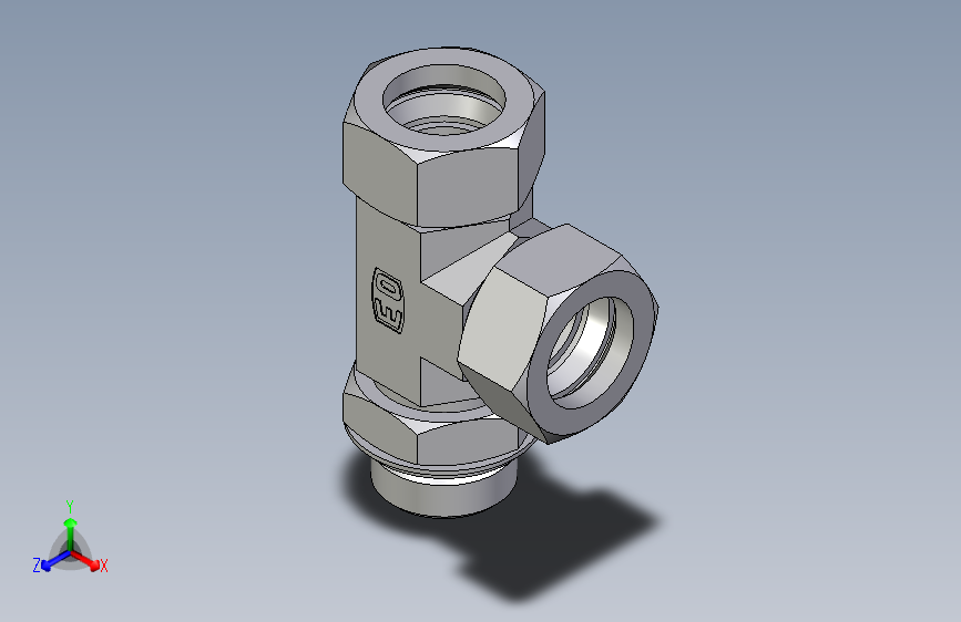 卡套式工业通用硬管接头EO_Adjustable_locknut_run_tee_LEE28ZLRCF