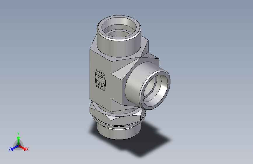 卡套式工业通用硬管接头EO_Adjustable_locknut_run_tee_LEE30SMOMDCF