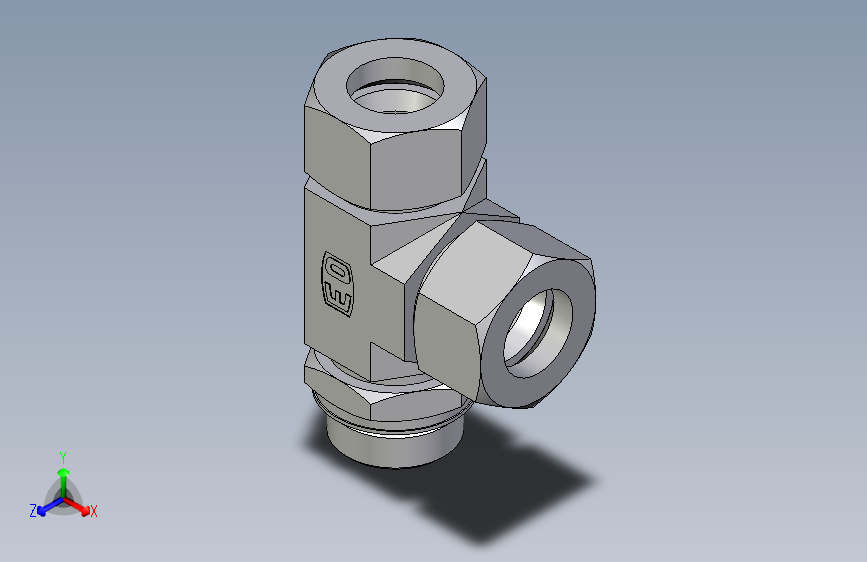 卡套式工业通用硬管接头EO_Adjustable_locknut_run_tee_LEE30ZSMORCF
