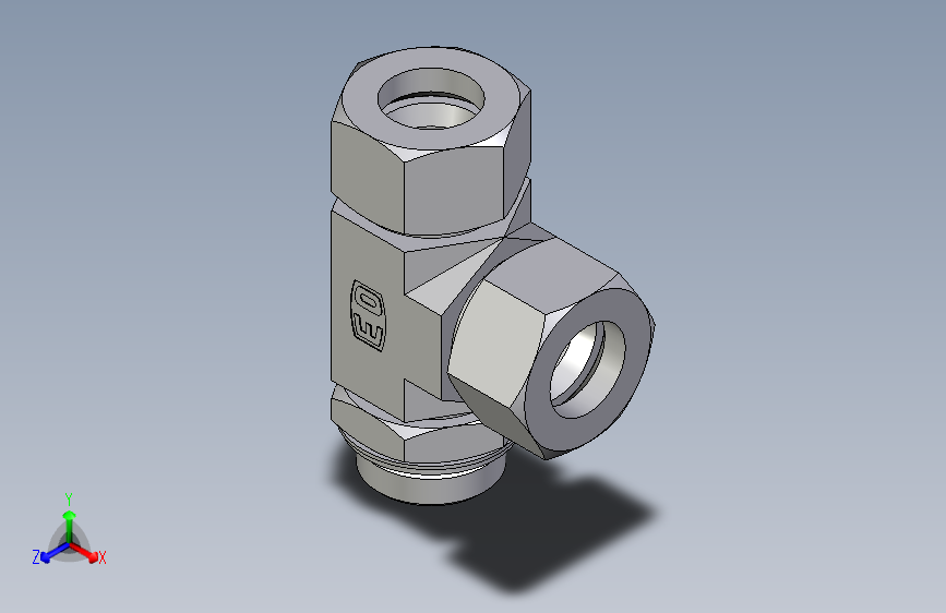 卡套式工业通用硬管接头EO_Adjustable_locknut_run_tee_LEE30ZSRCF