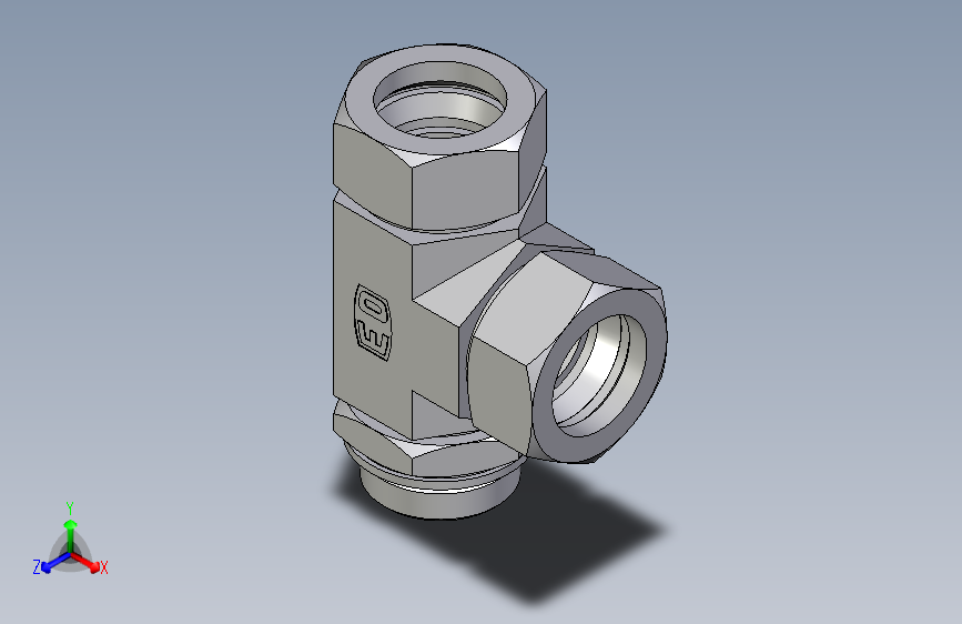 卡套式工业通用硬管接头EO_Adjustable_locknut_run_tee_LEE35LMCF
