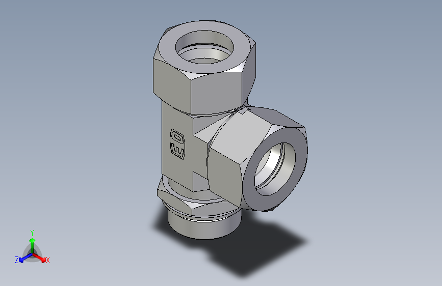 卡套式工业通用硬管接头EO_Adjustable_locknut_run_tee_LEE38SMCF
