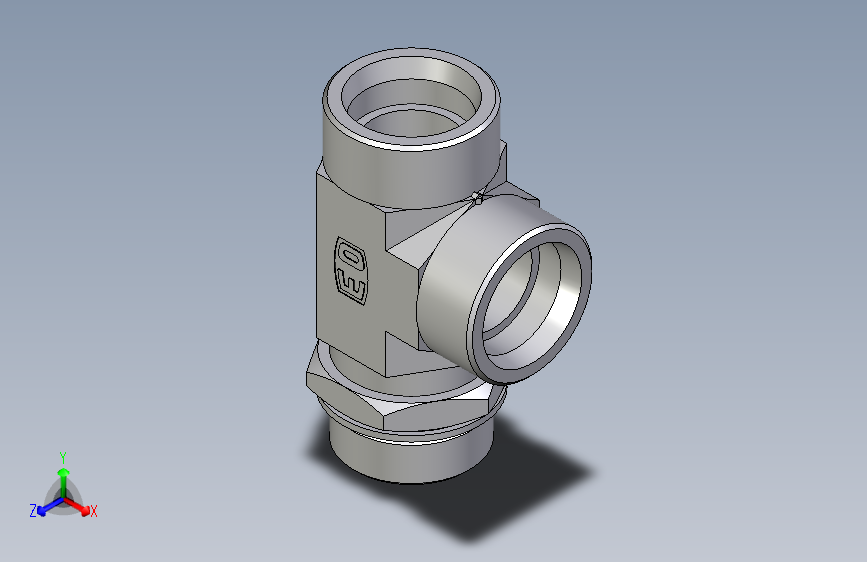 卡套式工业通用硬管接头EO_Adjustable_locknut_run_tee_LEE38SMOMDCF