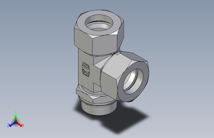 卡套式工业通用硬管接头EO_Adjustable_locknut_run_tee_LEE38SMORCF