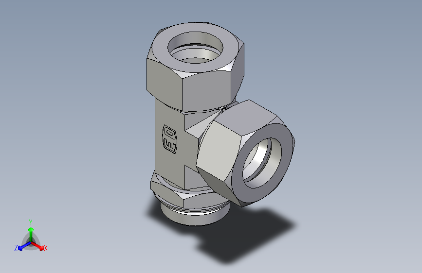 卡套式工业通用硬管接头EO_Adjustable_locknut_run_tee_LEE38ZSRCF